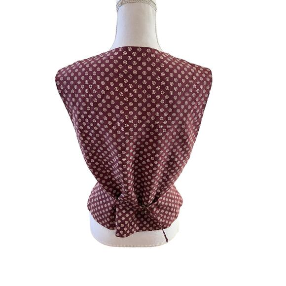 Vintage Madeleine Thompson Chocolate Brown Silk Print Vest Waistcoat - Picture 5 of 7